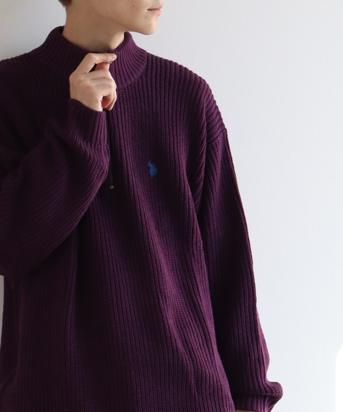 U.S. POLO ASSN.(ユーエスポロアッスン)の「【U.S. POLO ASSN./ユーエスポロアッスン】7G ハーフジップ ニット セーター(ニット/セーター・メンズ・ダークブルー/ベージュ/ネイビー/レッド系その他/ダークオレンジ/バイオレット/アイボリー/ブラック・LL/M/L)」の6枚目の写真