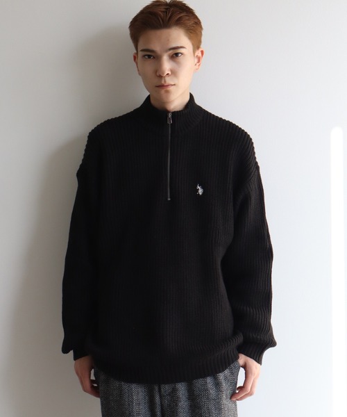 U.S. POLO ASSN.(ユーエスポロアッスン)の「【U.S. POLO ASSN./ユーエスポロアッスン】7G ハーフジップ ニット セーター(ニット/セーター・メンズ・ダークブルー/ベージュ/ネイビー/レッド系その他/ダークオレンジ/バイオレット/アイボリー/ブラック・LL/M/L)」の11枚目の写真