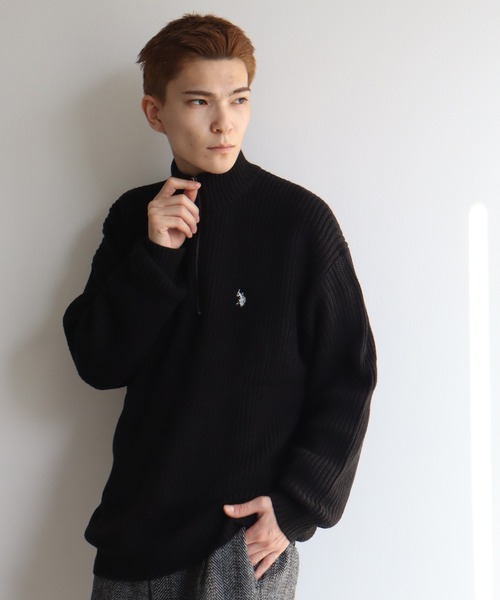 U.S. POLO ASSN.(ユーエスポロアッスン)の「【U.S. POLO ASSN./ユーエスポロアッスン】7G ハーフジップ ニット セーター(ニット/セーター・メンズ・ダークブルー/ベージュ/ネイビー/レッド系その他/ダークオレンジ/バイオレット/アイボリー/ブラック・LL/M/L)」の12枚目の写真