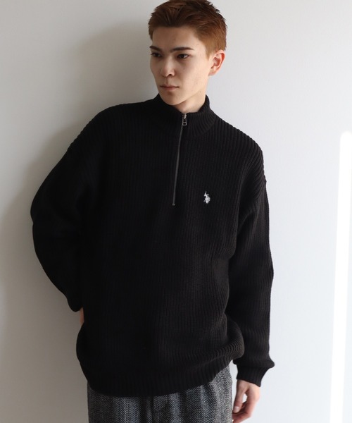 U.S. POLO ASSN.(ユーエスポロアッスン)の「【U.S. POLO ASSN./ユーエスポロアッスン】7G ハーフジップ ニット セーター(ニット/セーター・メンズ・ダークブルー/ベージュ/ネイビー/レッド系その他/ダークオレンジ/バイオレット/アイボリー/ブラック・LL/M/L)」の13枚目の写真