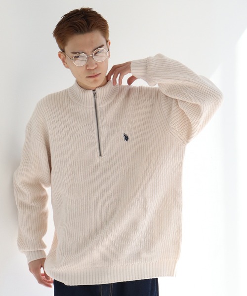 U.S. POLO ASSN.(ユーエスポロアッスン)の「【U.S. POLO ASSN./ユーエスポロアッスン】7G ハーフジップ ニット セーター(ニット/セーター・メンズ・ダークブルー/ベージュ/ネイビー/レッド系その他/ダークオレンジ/バイオレット/アイボリー/ブラック・LL/M/L)」の19枚目の写真