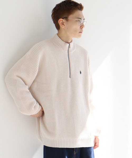 U.S. POLO ASSN.(ユーエスポロアッスン)の「【U.S. POLO ASSN./ユーエスポロアッスン】7G ハーフジップ ニット セーター(ニット/セーター・メンズ・ダークブルー/ベージュ/ネイビー/レッド系その他/ダークオレンジ/バイオレット/アイボリー/ブラック・LL/M/L)」の20枚目の写真
