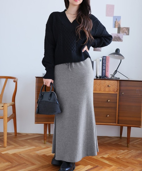 Doula Doula（ドゥーラドゥーラ）の「マーメイドニットスカート（スカート・レディース・ベージュ/グレー/ブラック・L/M）」の3枚目の写真