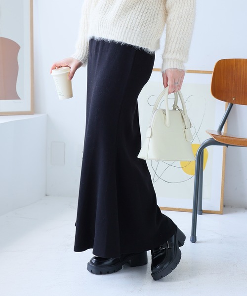 Doula Doula（ドゥーラドゥーラ）の「マーメイドニットスカート（スカート・レディース・ベージュ/グレー/ブラック・L/M）」の4枚目の写真