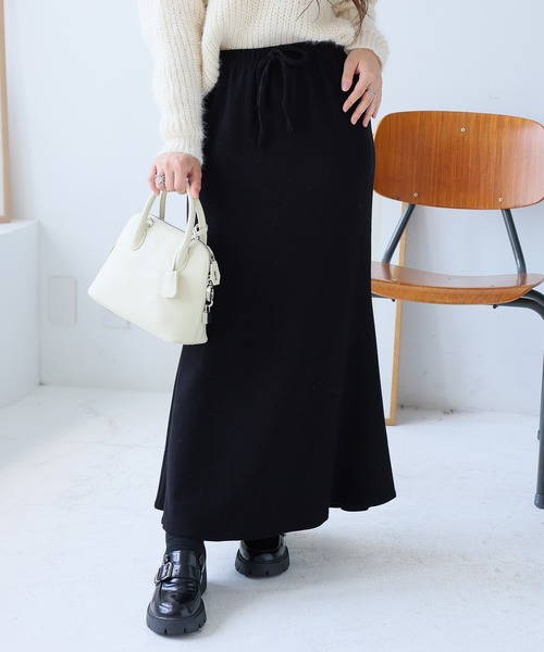 Doula Doula（ドゥーラドゥーラ）の「マーメイドニットスカート（スカート・レディース・ベージュ/グレー/ブラック・L/M）」の5枚目の写真