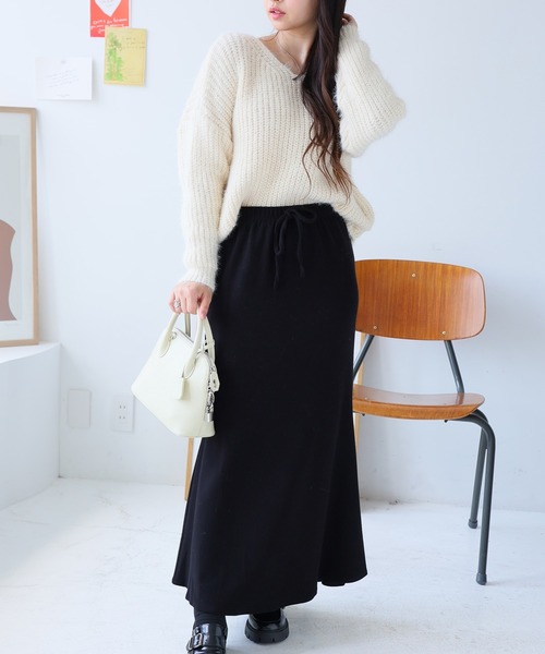 Doula Doula（ドゥーラドゥーラ）の「マーメイドニットスカート（スカート・レディース・ベージュ/グレー/ブラック・L/M）」の7枚目の写真