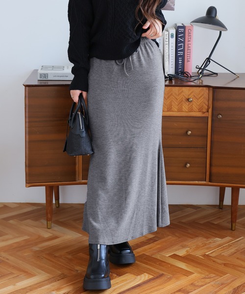 Doula Doula（ドゥーラドゥーラ）の「マーメイドニットスカート（スカート・レディース・ベージュ/グレー/ブラック・L/M）」の13枚目の写真