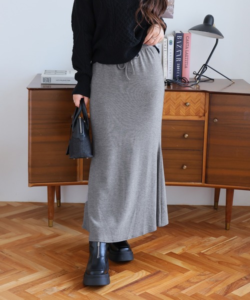 Doula Doula（ドゥーラドゥーラ）の「マーメイドニットスカート（スカート・レディース・ベージュ/グレー/ブラック・L/M）」の14枚目の写真