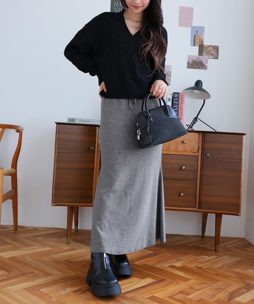 Doula Doula（ドゥーラドゥーラ）の「マーメイドニットスカート（スカート・レディース・ベージュ/グレー/ブラック・L/M）」の19枚目の写真