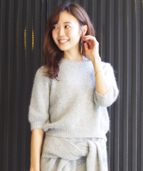 dazzlin(ダズリン)の「アンゴラハーフスリーブトップス(ニット/セーター・レディース・ホワイト/ピンク/ブルー/グレー・FREE)」の3枚目の写真