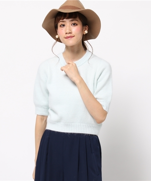 dazzlin(ダズリン)の「アンゴラハーフスリーブトップス(ニット/セーター・レディース・ホワイト/ピンク/ブルー/グレー・FREE)」の16枚目の写真