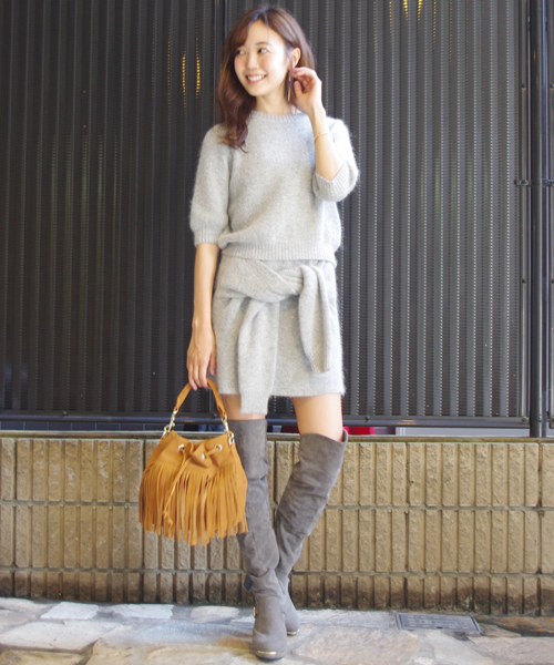 dazzlin(ダズリン)の「アンゴラハーフスリーブトップス(ニット/セーター・レディース・ホワイト/ピンク/ブルー/グレー・FREE)」の15枚目の写真