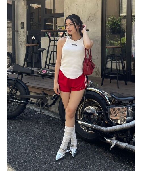 EVRIS(エヴリス)の「クラッシュデザイン刺繍タンクトップ(タンクトップ・レディース・ホワイト/ブルー/ブラック・FREE)」の16枚目の写真