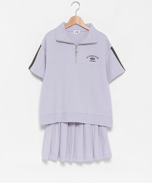 LOVETOXIC(ラブトキシック)の「【LTXC】速乾プリーツSETUP(ワンピース・キッズ・トップグレー/ラベンダー/ブラック・S/M/L)」の3枚目の写真