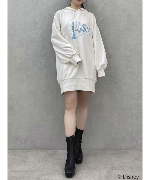 dazzlin（ダズリン）の「【ディズニーコレクション】エルサ/ラインストーンオーバーフーディ（パーカー・レディース・ネイビー/オフホワイト/ブルー・FREE）」の6枚目の写真