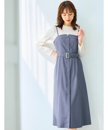【2SET】ビスチェワンピース×シアーラッセルプルオーバーセット