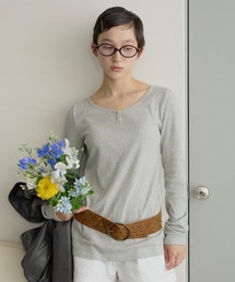 GIUNON | front button rib tops / フロントボタンリブトップス(Tシャツ/カットソー)