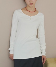 front button rib tops / フロントボタンリブトップス