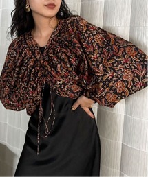 Ameri | INDIA PRINT TURN OVER BLOUSE(シャツ/ブラウス)