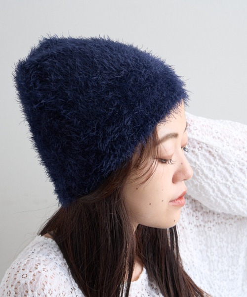 CIAOPANIC TYPY(チャオパニックティピー)の「フェザービーニー(ニットキャップ/ビーニー・レディース・ブラック/ブラウン/ブルー/グレー/オフホワイト・ONE SIZE)」の13枚目の写真