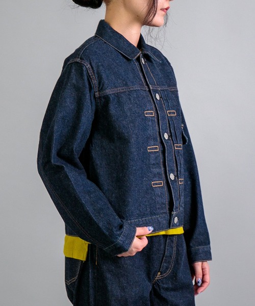 OMNIGOD（オムニゴッド）の「[OMNIGOD womens / オムニゴッド] 12ozセルヴィッチデニム 1stタイプジャケット（デニムジャケット・レディース・ワンウォッシュ・3/2）」の3枚目の写真