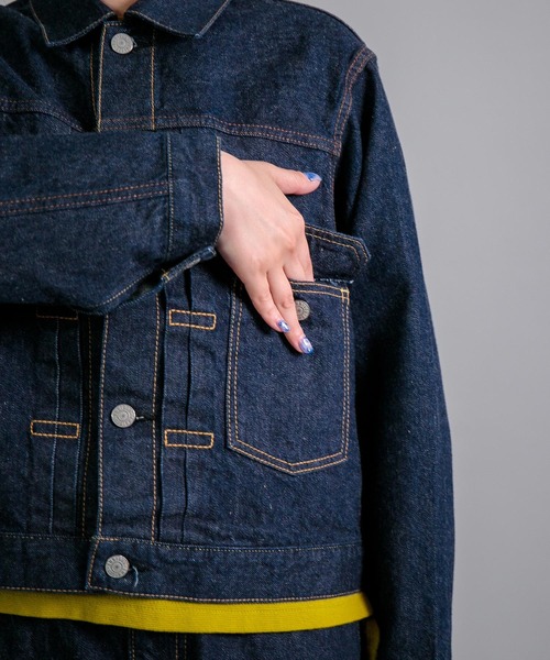 OMNIGOD（オムニゴッド）の「[OMNIGOD womens / オムニゴッド] 12ozセルヴィッチデニム 1stタイプジャケット（デニムジャケット・レディース・ワンウォッシュ・3/2）」の12枚目の写真