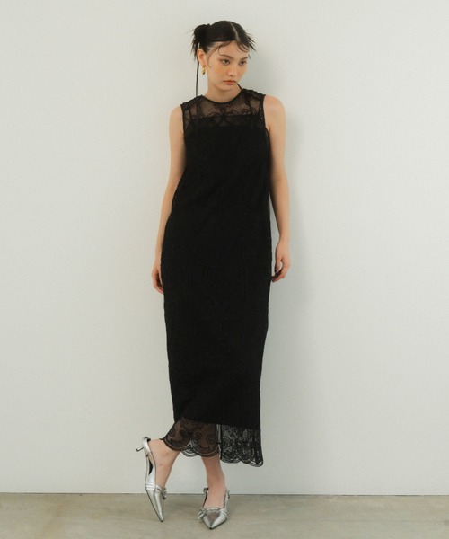 クリスマス特集2025 セール】chemical lace zipper dress ケミカルレースジッパー スーツ・フォーマル・ドレス