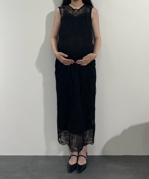【ANDRESD】 ケミカルレースジッパードレス セール】ケミカルレースジッパードレス / chemical lace zipper