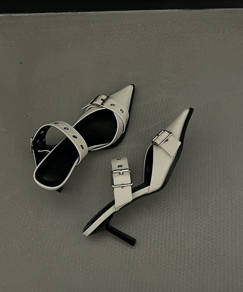 HALEY PESCA(ヘーリーペスカ)の「HALEY PESCA/ポインテッドトゥ ベルトハイヒールサンダル(サンダル・レディース・ブラック/シルバー/アイボリー・38/40/36)」の16枚目の写真