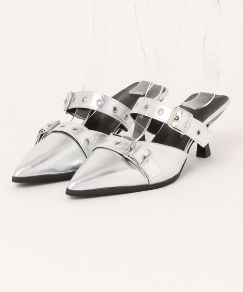 HALEY PESCA(ヘーリーペスカ)の「HALEY PESCA/ポインテッドトゥ ベルトハイヒールサンダル(サンダル・レディース・ブラック/シルバー/アイボリー・38/40/36)」の21枚目の写真