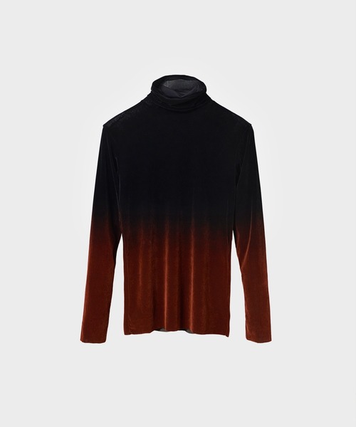 TAAKK/ターク】GRADATION FLOCKY TULLE HIGH NECK T-SHIRT（Tシャツ 