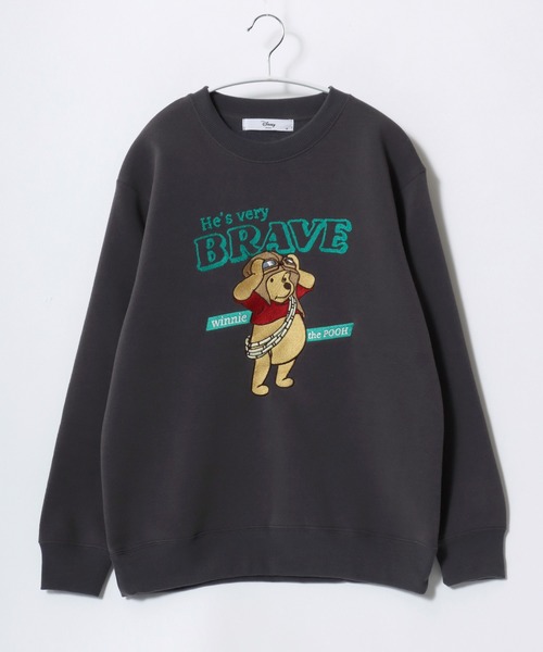 Disney(ディズニー)の「Disney(ディズニー)サガラ刺繍・ワッペン・キャラクター裏起毛スウェットトレーナー レディース/長袖/ミッキーマウス(スウェット・レディース・ダークグレー/ピンク/ホワイト系その他/イエロー/ライトグレー系/グリーン/ブラウン/レンガ/ワイン系2/アッシュグレー/ブルー/グレー系その他/サックスブルー/イエロー系その他/ブラック/グレー系その他2/ダークグリーン/ベージュ/ブラック系その他/グリーン系その他/パープル系その他/マスタード/ネイビー系1/ライトグレー系2・L/M)」の6枚目の写真