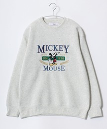 Disney（ディズニー）サガラ刺繍・ワッペン・キャラクター裏起毛スウェットトレーナー レディース/長袖/ミッキーマウス