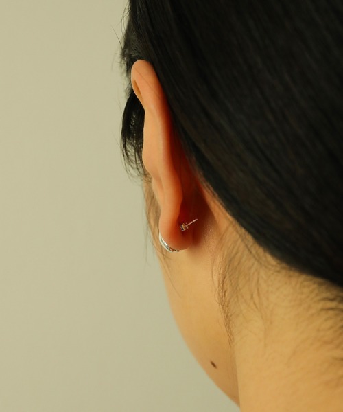 【セール】SV925 ダブル ニュアンス モチーフ シルバー ピアス（ピアス（両耳用））｜voov（ブーブ）