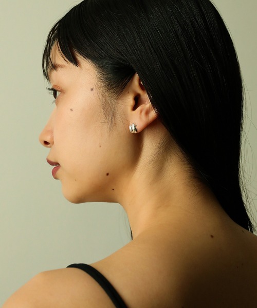 【セール】SV925 ダブル ニュアンス モチーフ シルバー ピアス（ピアス（両耳用））｜voov（ブーブ）