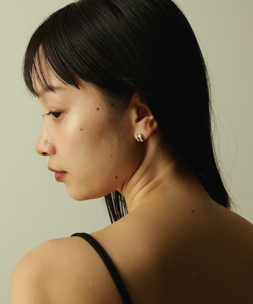 【セール】SV925 ダブル ニュアンス モチーフ シルバー ピアス（ピアス（両耳用））｜voov（ブーブ）