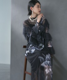 HARE | 【ZOZOTOWN限定 OCCASION SERIES LADIES】フラワーフリルシアーワンピース(ドレス)