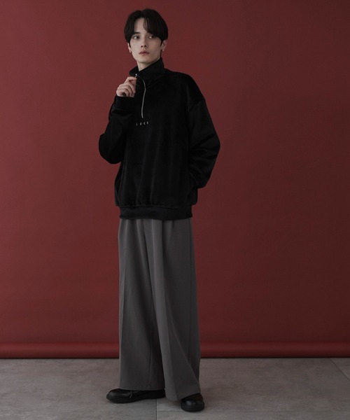 セール】LUCY/マイクロシャギーワンポイントハーフZIPプル