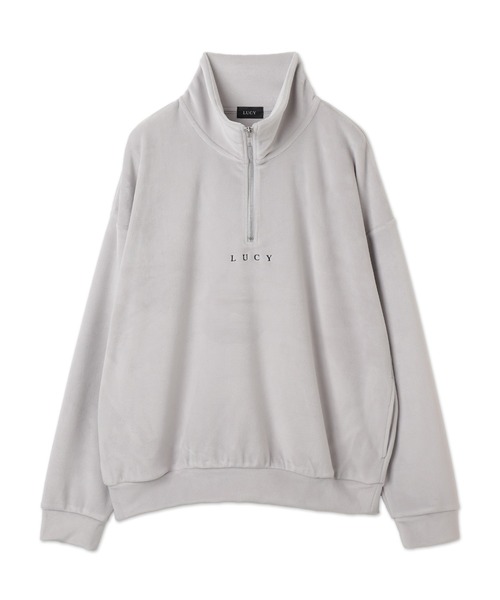 セール】LUCY/マイクロシャギーワンポイントハーフZIPプル
