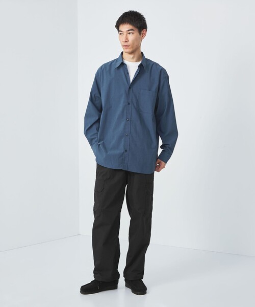 green label relaxing（グリーンレーベルリラクシング）の「タイプライター コットン SILI 6ポケット イージーパンツ（カーゴパンツ・メンズ・ダークグレー/ブラック・L/S/M）」の5枚目の写真