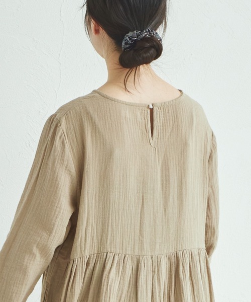 pairmanon（ペアマノン）の「【リンクコーデ】【ママサイズ】ダブルガーゼ コットン ワンピース（ワンピース・レディース・ライトグリーン/ネイビー/ベージュ/パープル/ブルー/ブラック/テラコッタ・FREE）」の17枚目の写真