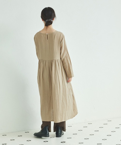 pairmanon（ペアマノン）の「【リンクコーデ】【ママサイズ】ダブルガーゼ コットン ワンピース（ワンピース・レディース・ライトグリーン/ネイビー/ベージュ/パープル/ブルー/ブラック/テラコッタ・FREE）」の19枚目の写真