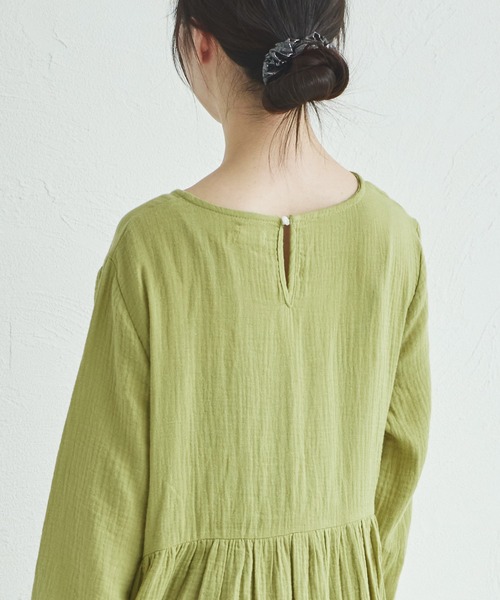 pairmanon（ペアマノン）の「【リンクコーデ】【ママサイズ】ダブルガーゼ コットン ワンピース（ワンピース・レディース・ライトグリーン/ネイビー/ベージュ/パープル/ブルー/ブラック/テラコッタ・FREE）」の21枚目の写真