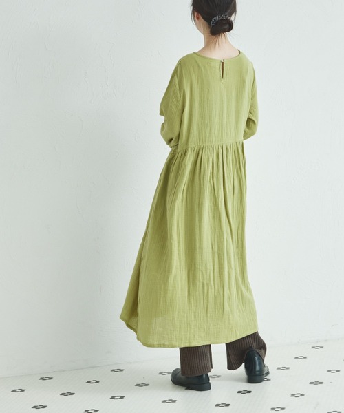 pairmanon（ペアマノン）の「【リンクコーデ】【ママサイズ】ダブルガーゼ コットン ワンピース（ワンピース・レディース・ライトグリーン/ネイビー/ベージュ/パープル/ブルー/ブラック/テラコッタ・FREE）」の22枚目の写真