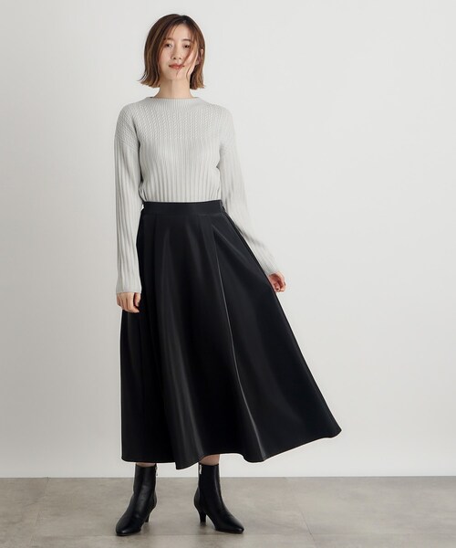 grove（グローブ）の「◆【雑誌掲載】レザーライクフレアスカート（スカート・レディース・ブラウン系その他/ブラック・01/02/03/04/05）」の4枚目の写真