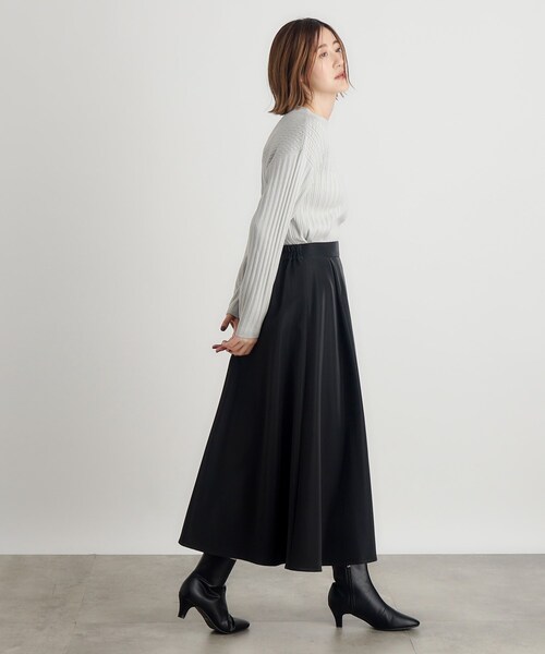 grove（グローブ）の「◆【雑誌掲載】レザーライクフレアスカート（スカート・レディース・ブラウン系その他/ブラック・01/02/03/04/05）」の5枚目の写真