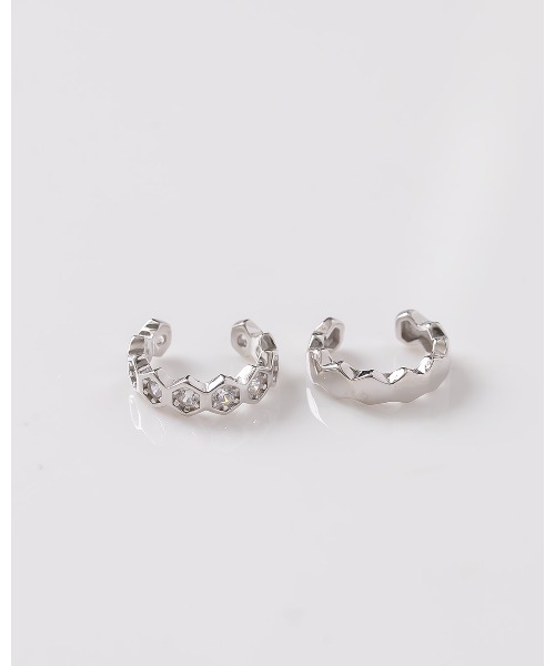 ChooMia(チュミア)の「ハニーコンボデザイン×ジルコンイヤーカフ(イヤーカフ・レディース・ゴールド/シルバー・FREE)」の2枚目の写真