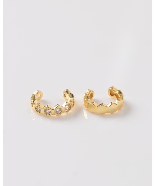 ChooMia(チュミア)の「ハニーコンボデザイン×ジルコンイヤーカフ(イヤーカフ・レディース・ゴールド/シルバー・FREE)」の1枚目の写真