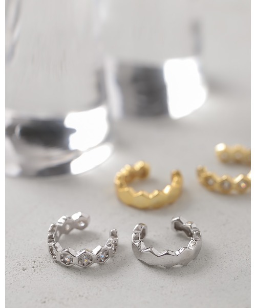 ChooMia(チュミア)の「ハニーコンボデザイン×ジルコンイヤーカフ(イヤーカフ・レディース・ゴールド/シルバー・FREE)」の3枚目の写真