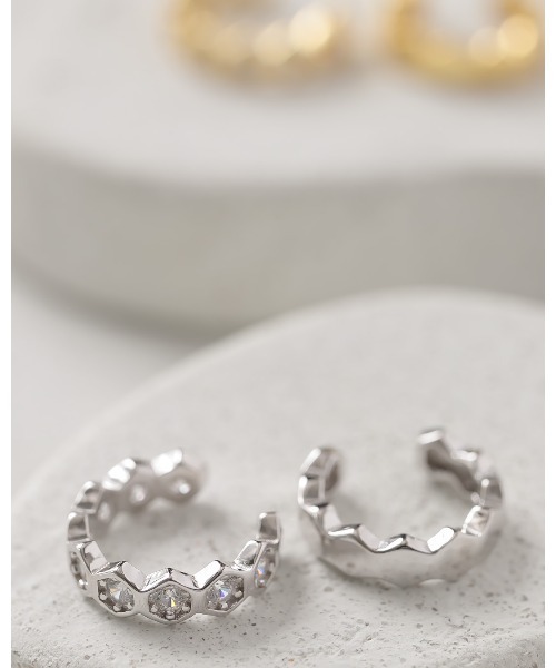 ChooMia(チュミア)の「ハニーコンボデザイン×ジルコンイヤーカフ(イヤーカフ・レディース・ゴールド/シルバー・FREE)」の5枚目の写真